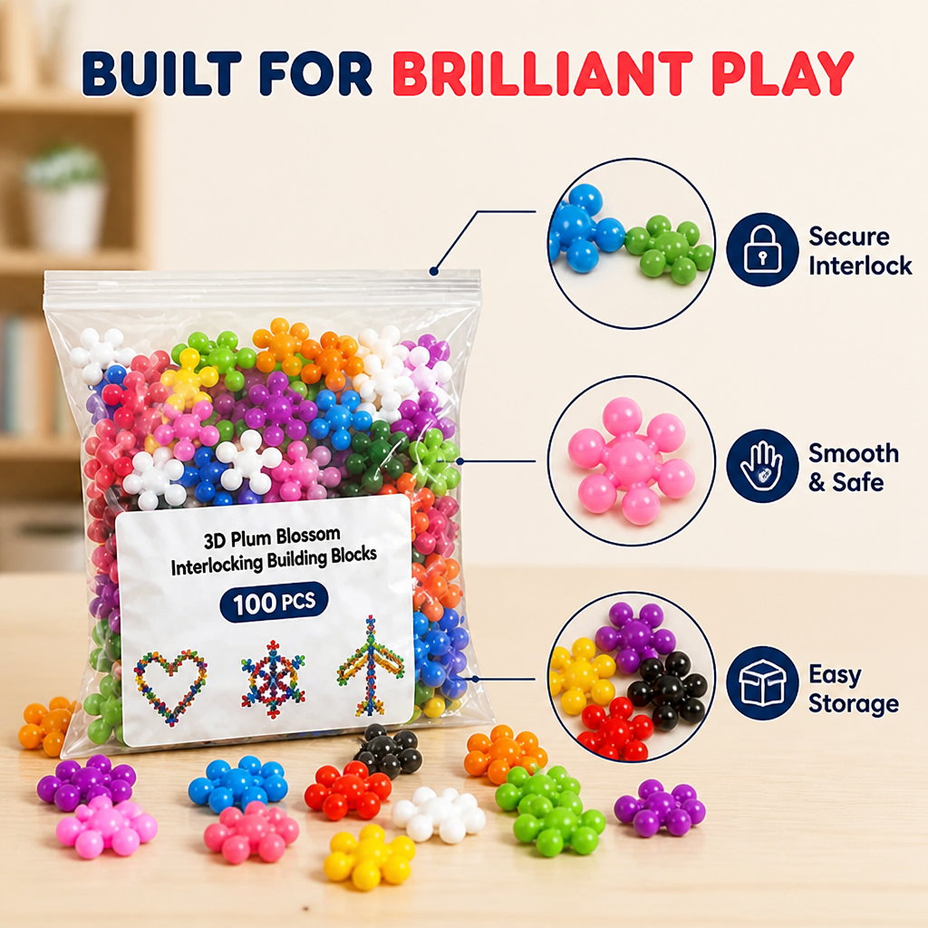 BuildBloom™ — Colorful Interlocking Building Blocks Set