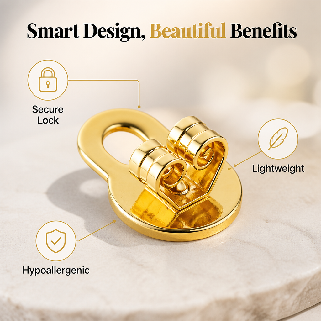 LockLuxe™ — Heart-Shaped Statement Earrings