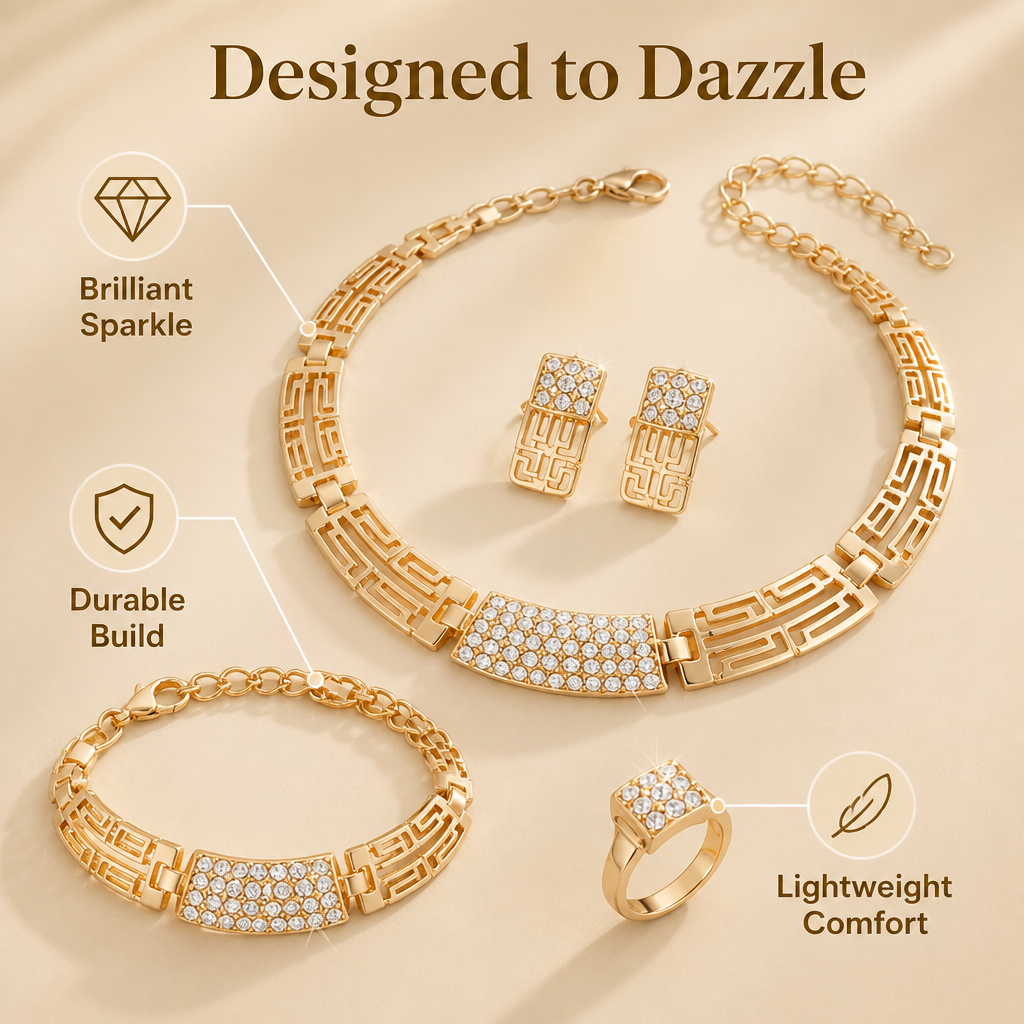 Elara™ 4-Piece Jewelry Set — Effortless Glamour