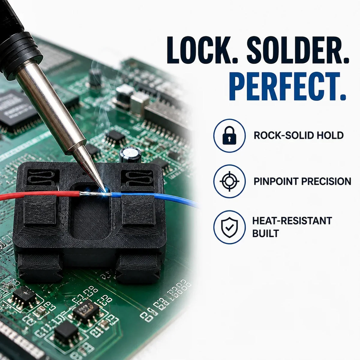 SolderLock™ — Adjustable Circuit Board Soldering Clamp