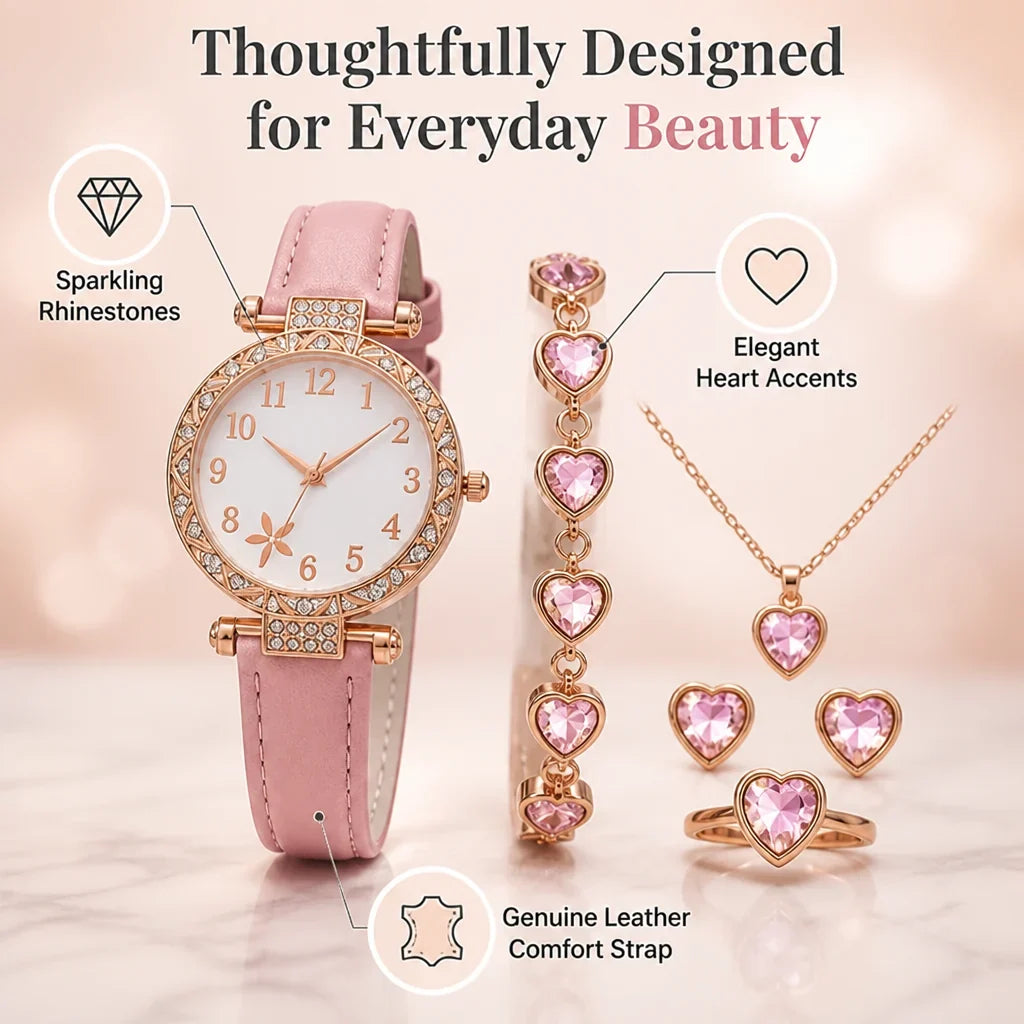 Glamora™ — Women’s Watch & Jewelry Gift Set