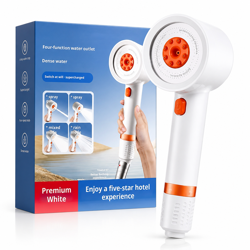 AquaSpa™ 4-Mode High-Pressure Shower Head — Spa Showers at Home