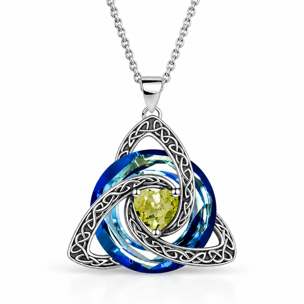TrinityGlow™ — Celtic Knot Crystal Pendant