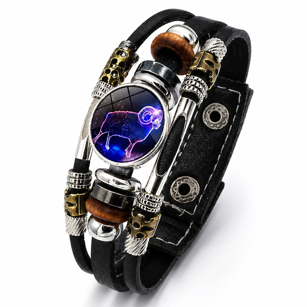 CosmoForge™ — Vintage Cosmic Leather Bracelet Watch