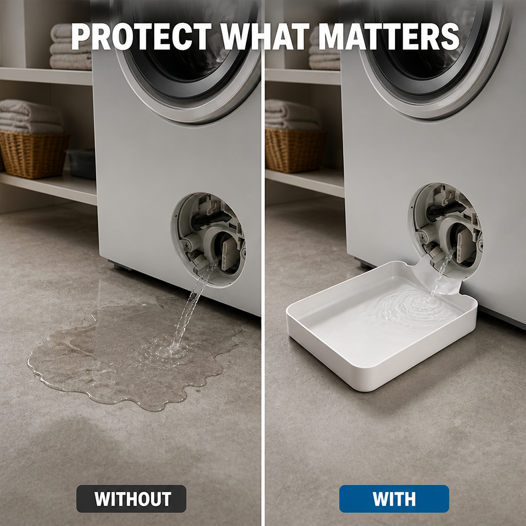 WashGuard™ — Floor-Saving Washer Tray