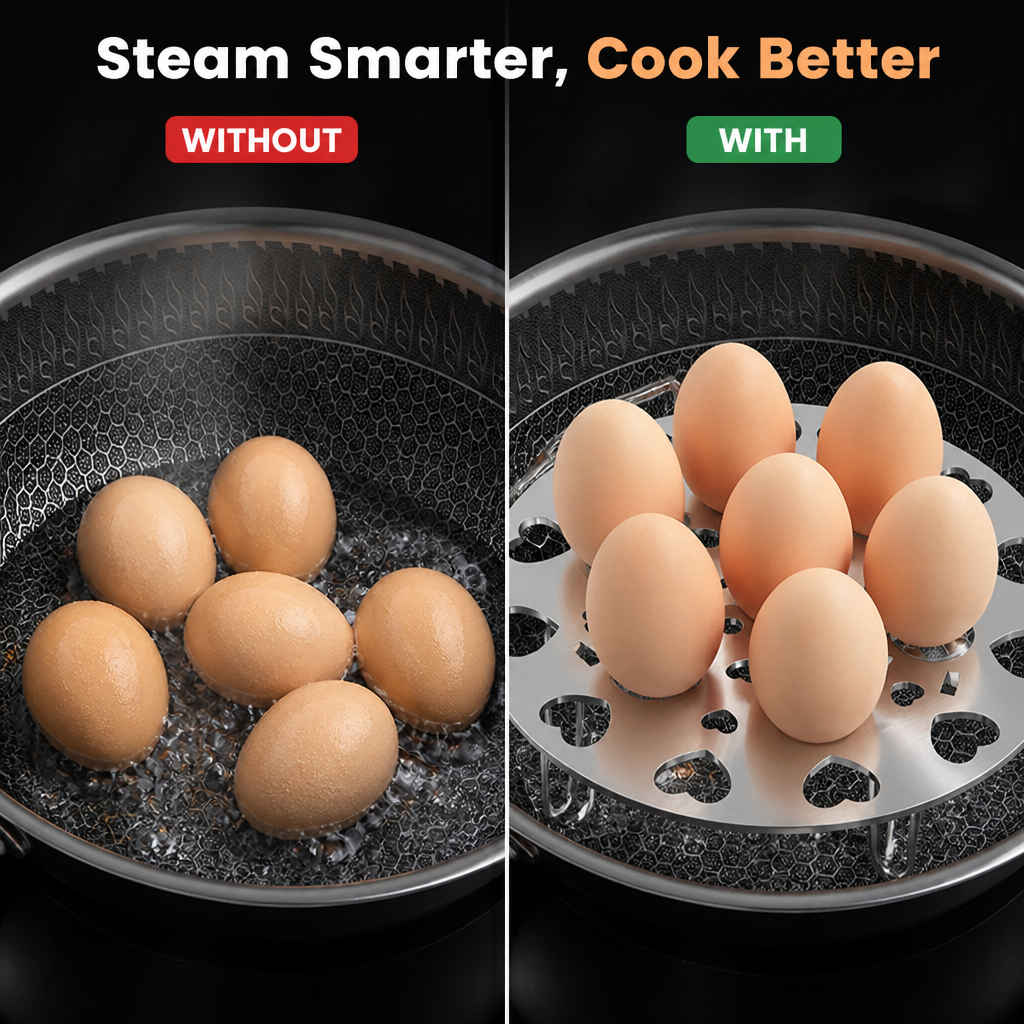 SteamNest™ — Stainless Steel Multi-Level Steaming Rack