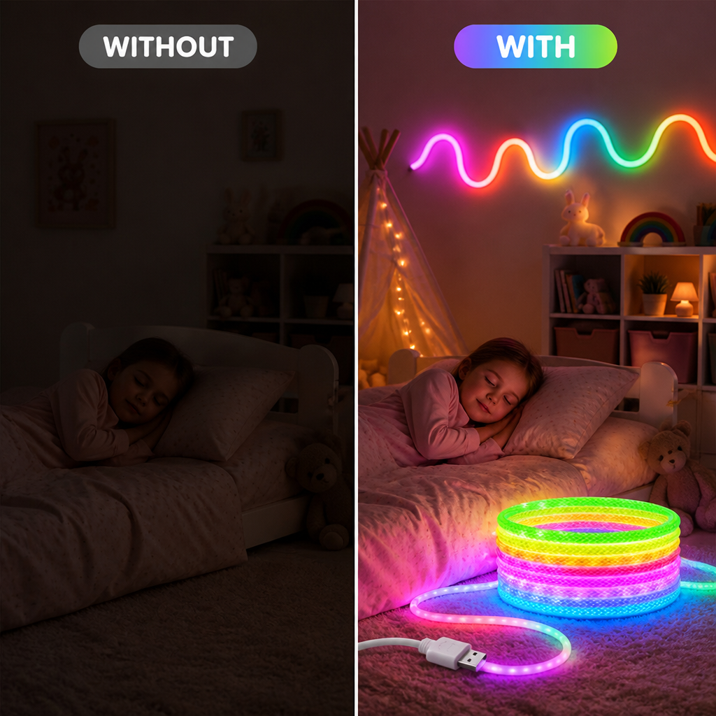 GlowStrand™ LED Neon Rope Light — Mood-Lifting Glow