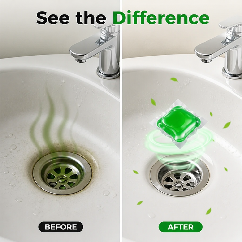 DrainFresh™ — Long-Lasting Drain Odor Blocker