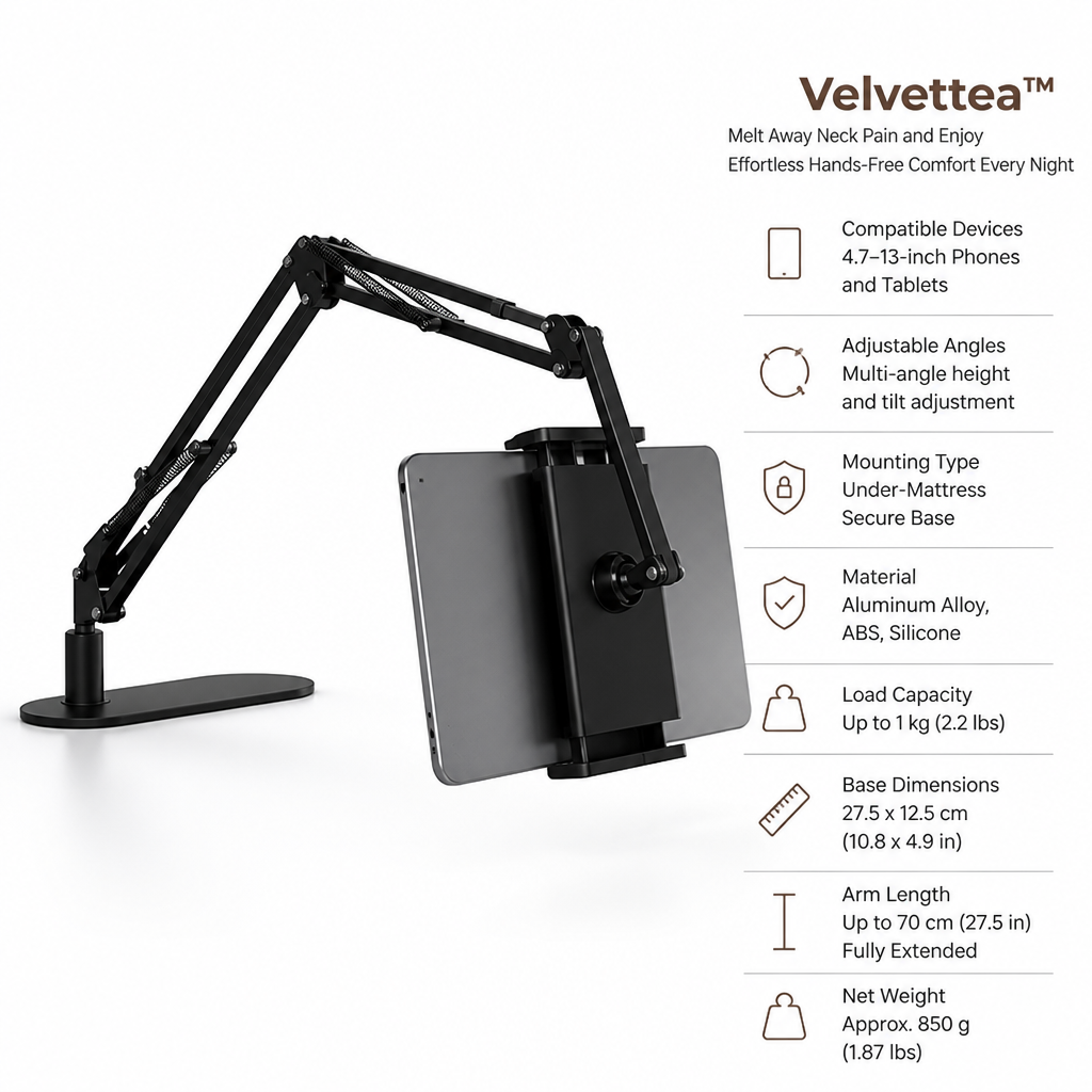 BedView™ Under-Mattress Tablet & Phone Stand — Hands-Free Viewing