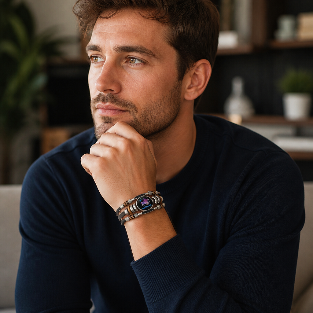 OrbitBand™ — Cosmic Dial Leather Bracelet