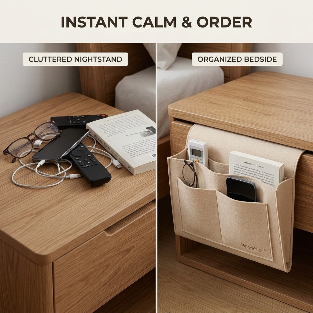 BedCaddy™ — Convenient Bedside Organizer