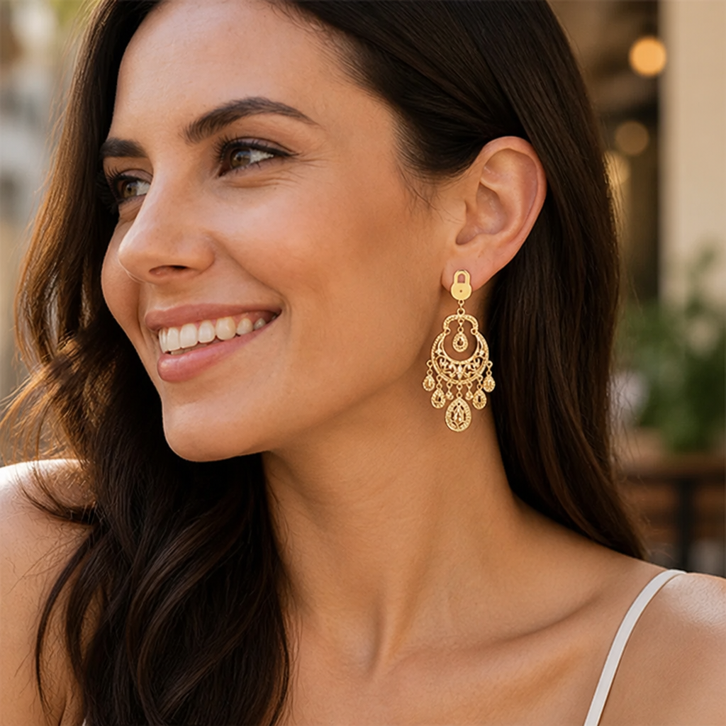 LockLuxe™ — Heart-Shaped Statement Earrings