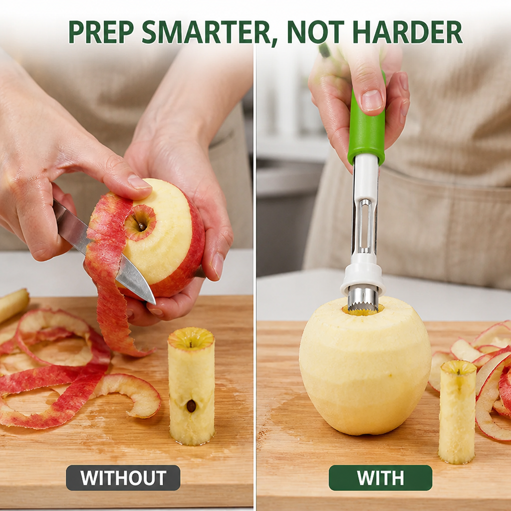 CoreEase™ — 2-in-1 Fruit Coring Tool