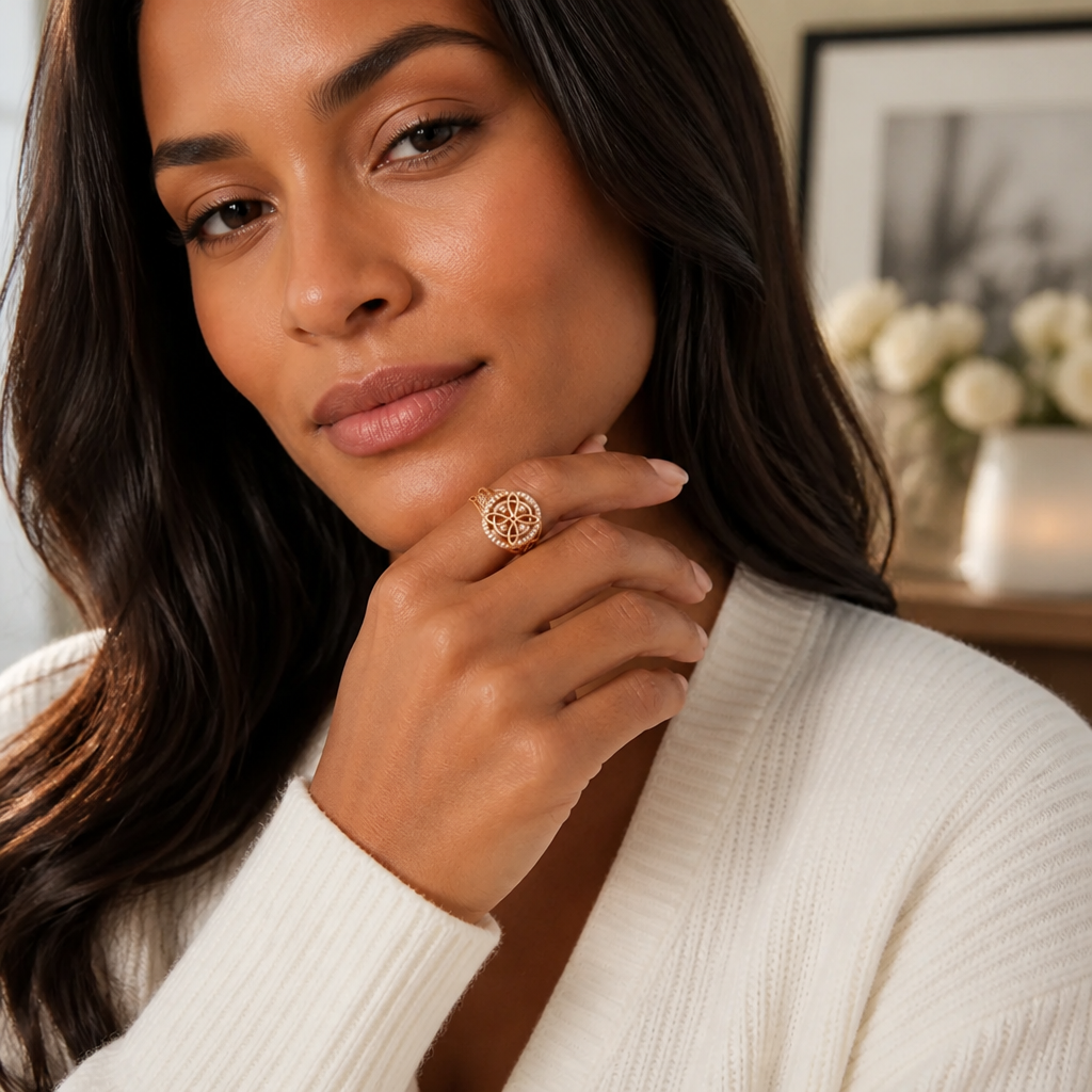 Amorelle™ Two-Tone Knot Ring — Timeless Sparkle