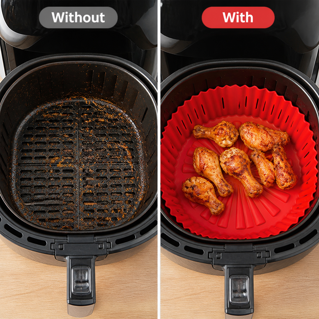 Crispella™ — Silicone Air Fryer Basket Liners