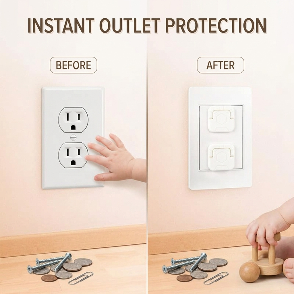 SafeSocket™ Outlet Covers 10-Pack — Childproof in Seconds