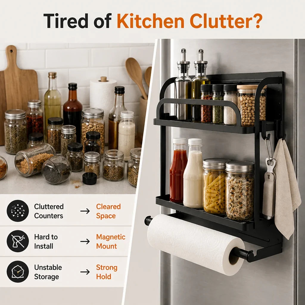 MagnaShelf™ Magnetic Fridge Storage Shelf — Instant Kitchen Space