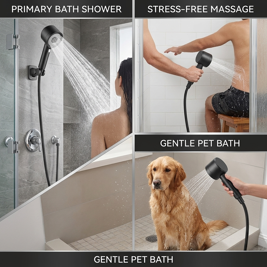 AquaSpa™ 4-Mode High-Pressure Shower Head — Spa Showers at Home