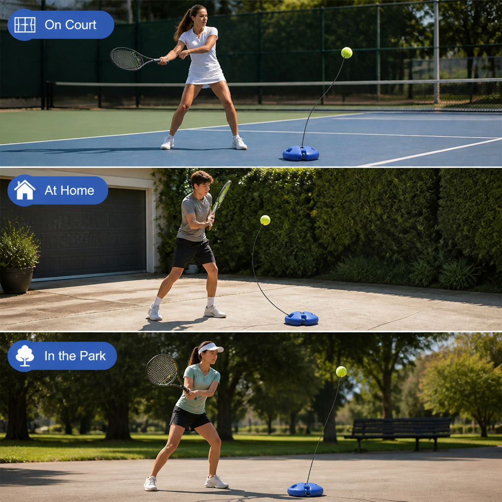 RallyMate™ Solo Tennis Trainer Set — Practice Anywhere