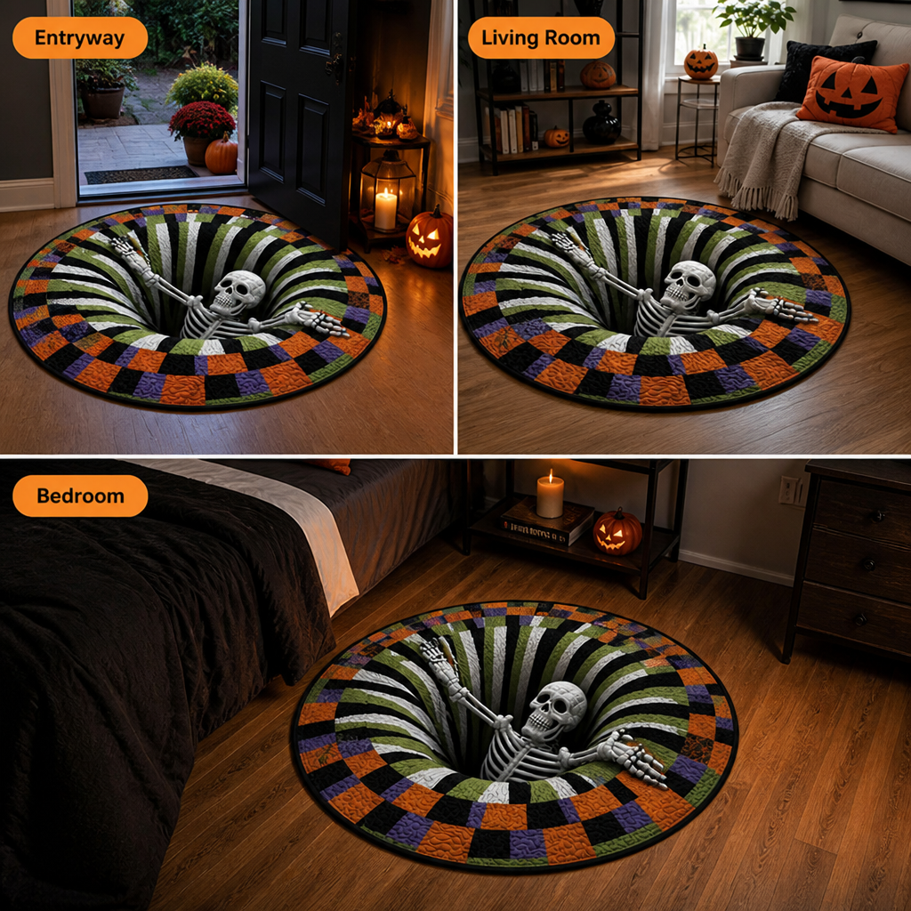 SpookyWeave™ — Halloween Round Decorative Rug