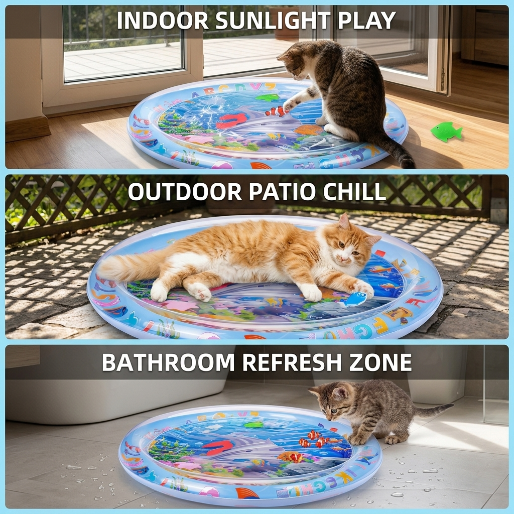CoolPaws™ Cat Water Play Mat — Cool, Playful Comfort