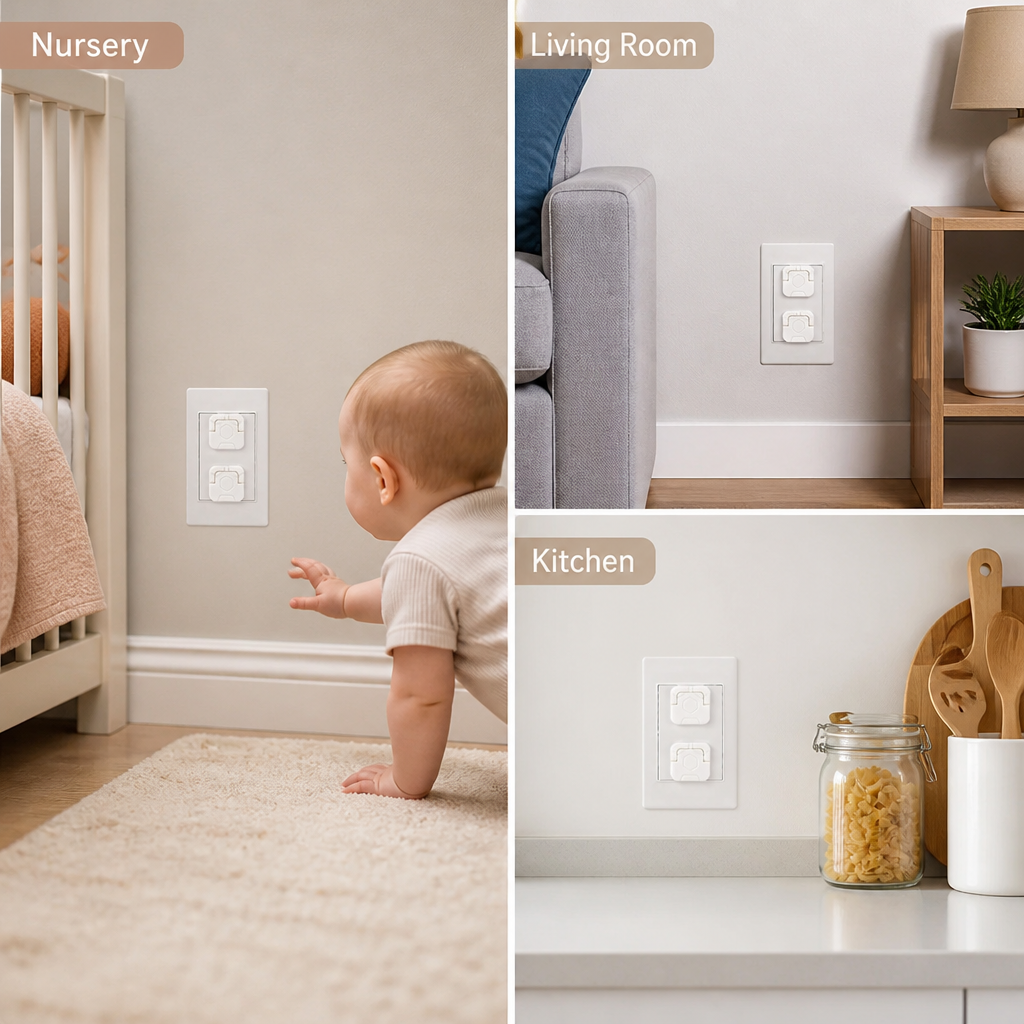 SafeSocket™ Outlet Covers 10-Pack — Childproof in Seconds