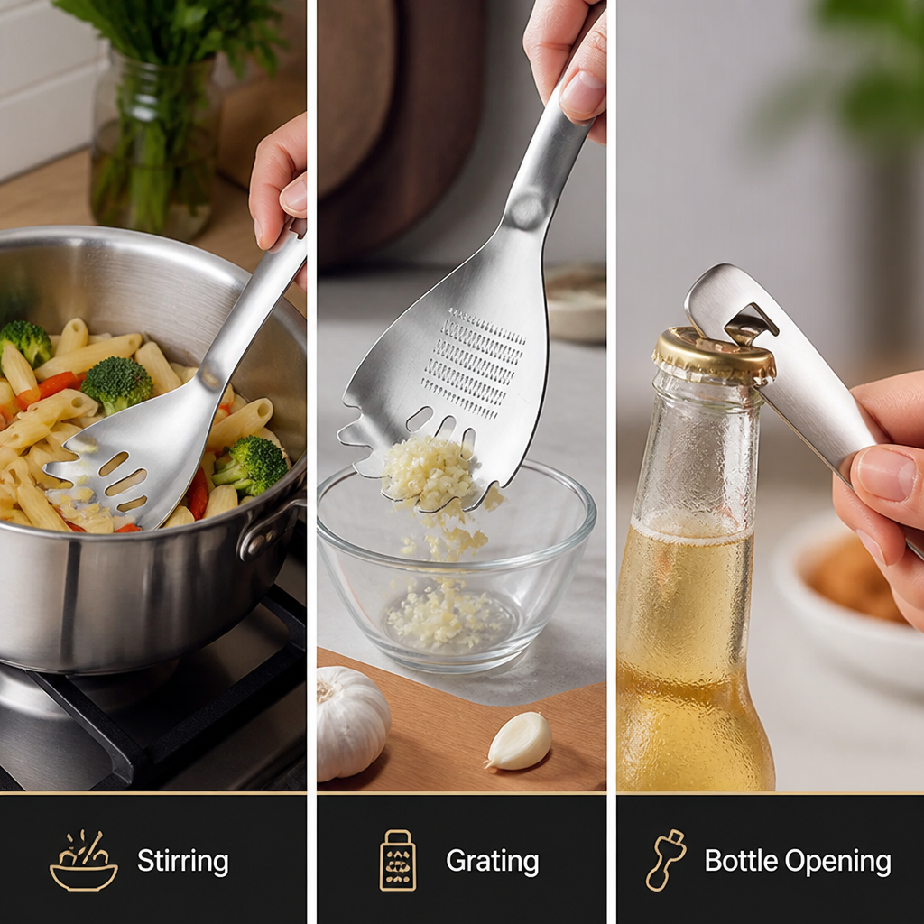 CookMate™ — 3-in-1 Stainless Steel Cooking Spoon