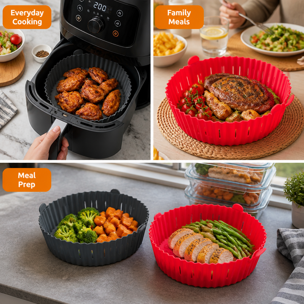 Crispella™ — Silicone Air Fryer Basket Liners