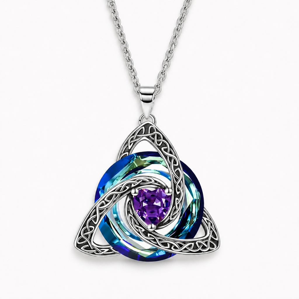 TrinityGlow™ — Celtic Knot Crystal Pendant