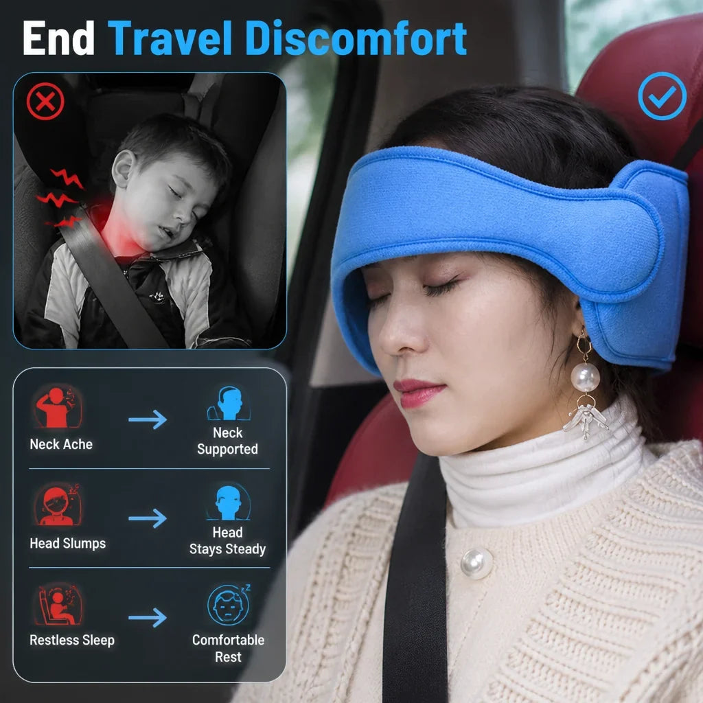 SleepEase™ — Plush Travel Neck & Head Pillow