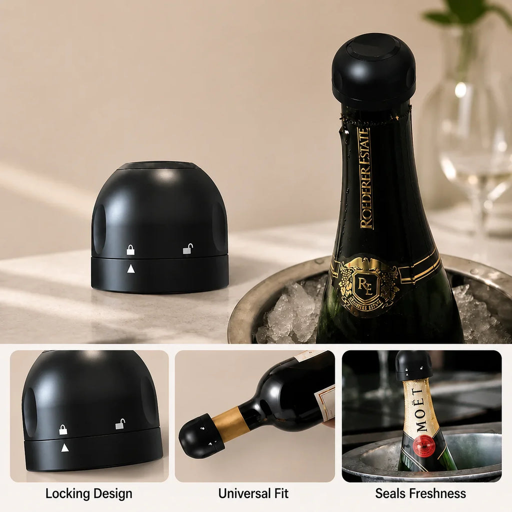 FizzLock™ — Airtight Sparkling Wine Stopper
