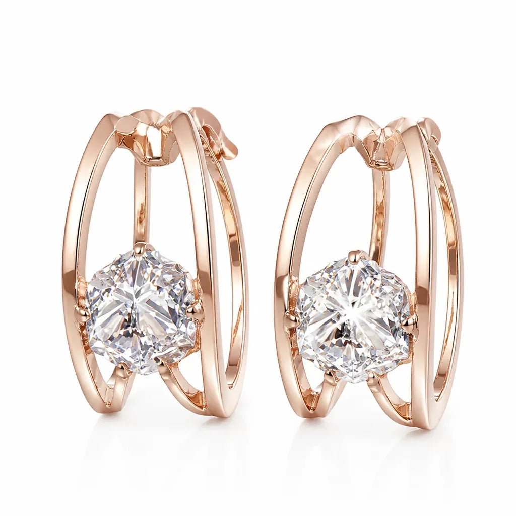 BellaGlow™ — Elegant Sparkle Hoop Earrings