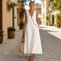 GraceDrape™ — Relaxed Long Linen Maxi Dress