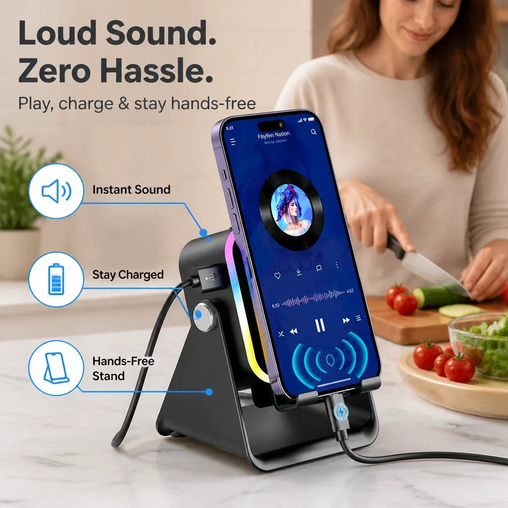 SoundStand™ — Portable Phone Speaker & Charging Dock