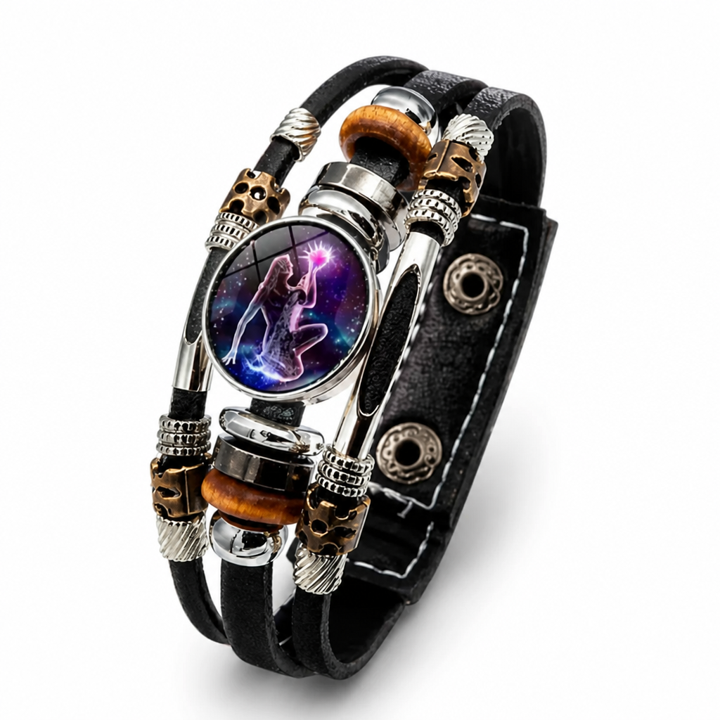 CosmoForge™ — Vintage Cosmic Leather Bracelet Watch