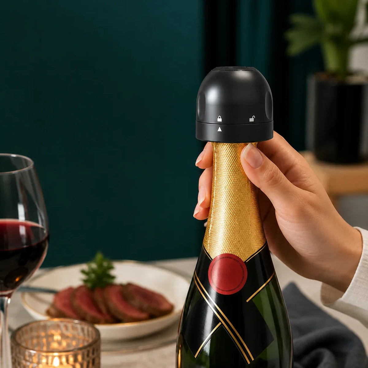 FizzLock™ — Airtight Sparkling Wine Stopper