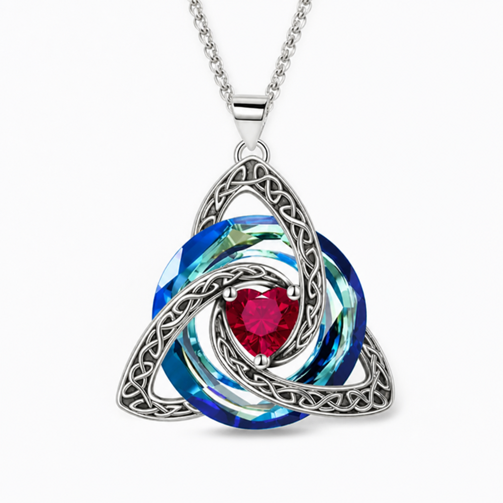 TrinityGlow™ — Celtic Knot Crystal Pendant
