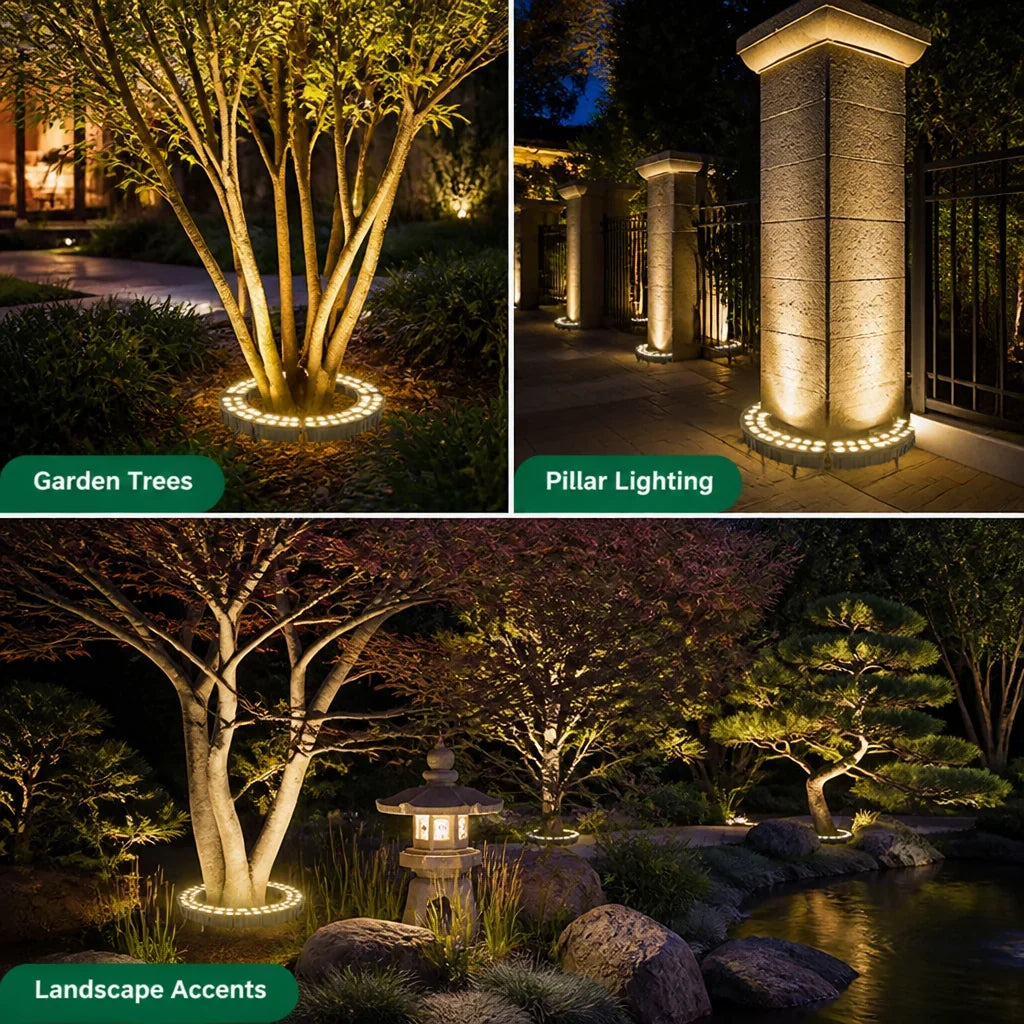 GlowRing™ — Elegant Solar Garden Tree Lights