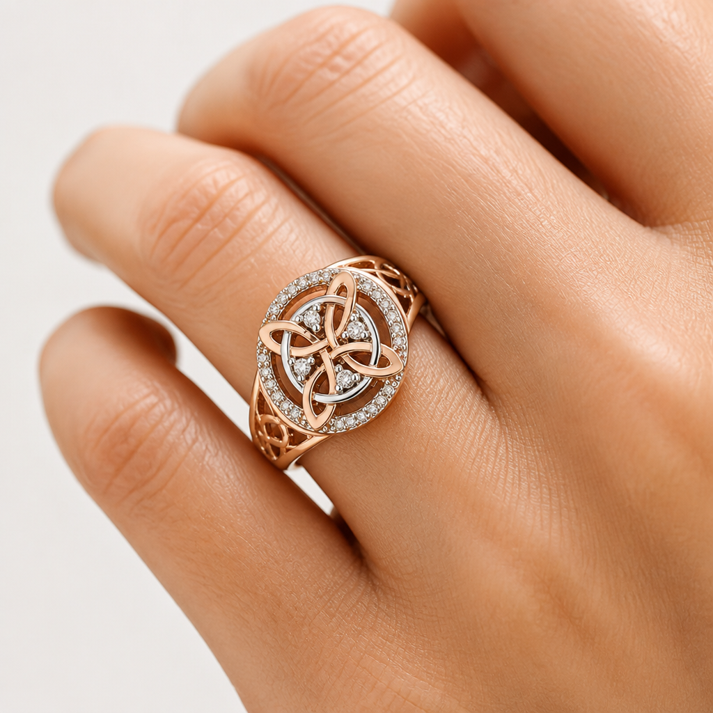 Amorelle™ Two-Tone Knot Ring — Timeless Sparkle