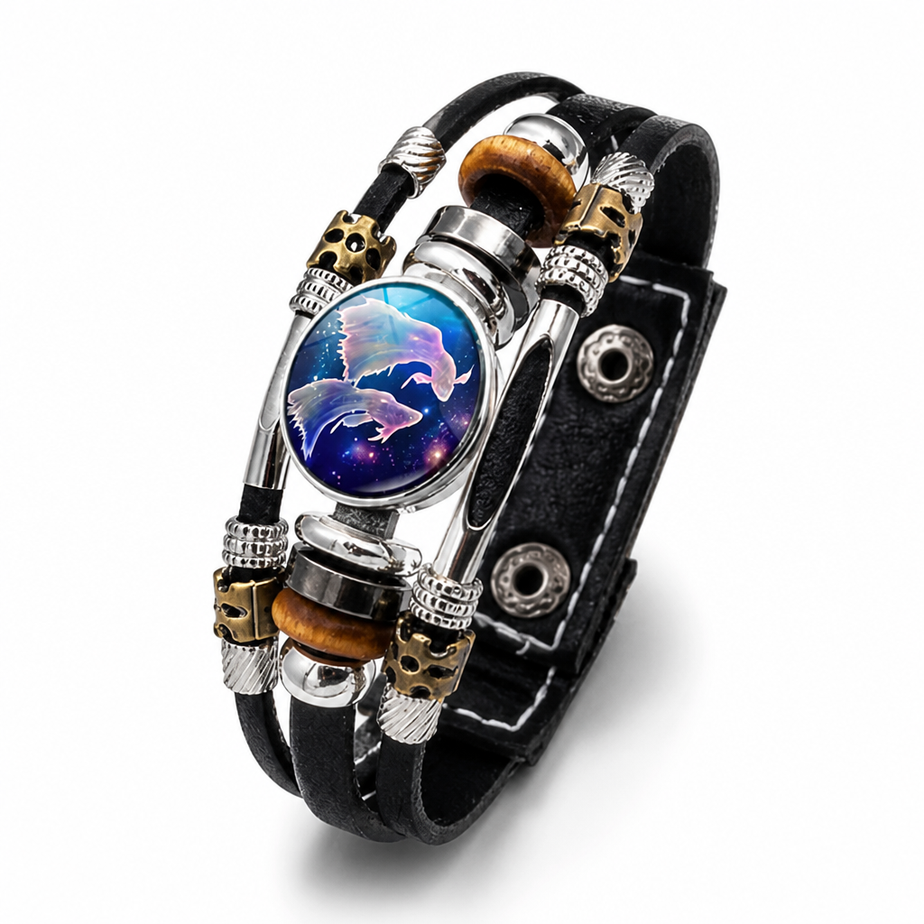 CosmoForge™ — Vintage Cosmic Leather Bracelet Watch
