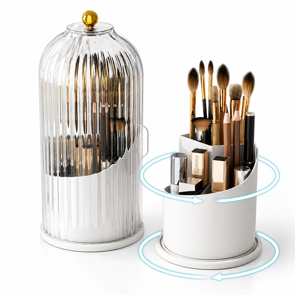 MakeupNest™ — Portable Cosmetic Brush Storage Container