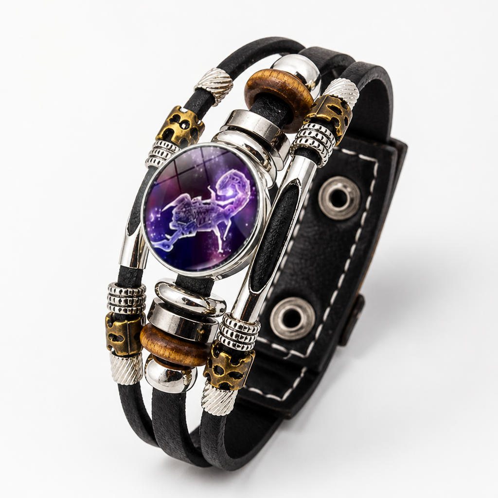 CosmoForge™ — Vintage Cosmic Leather Bracelet Watch