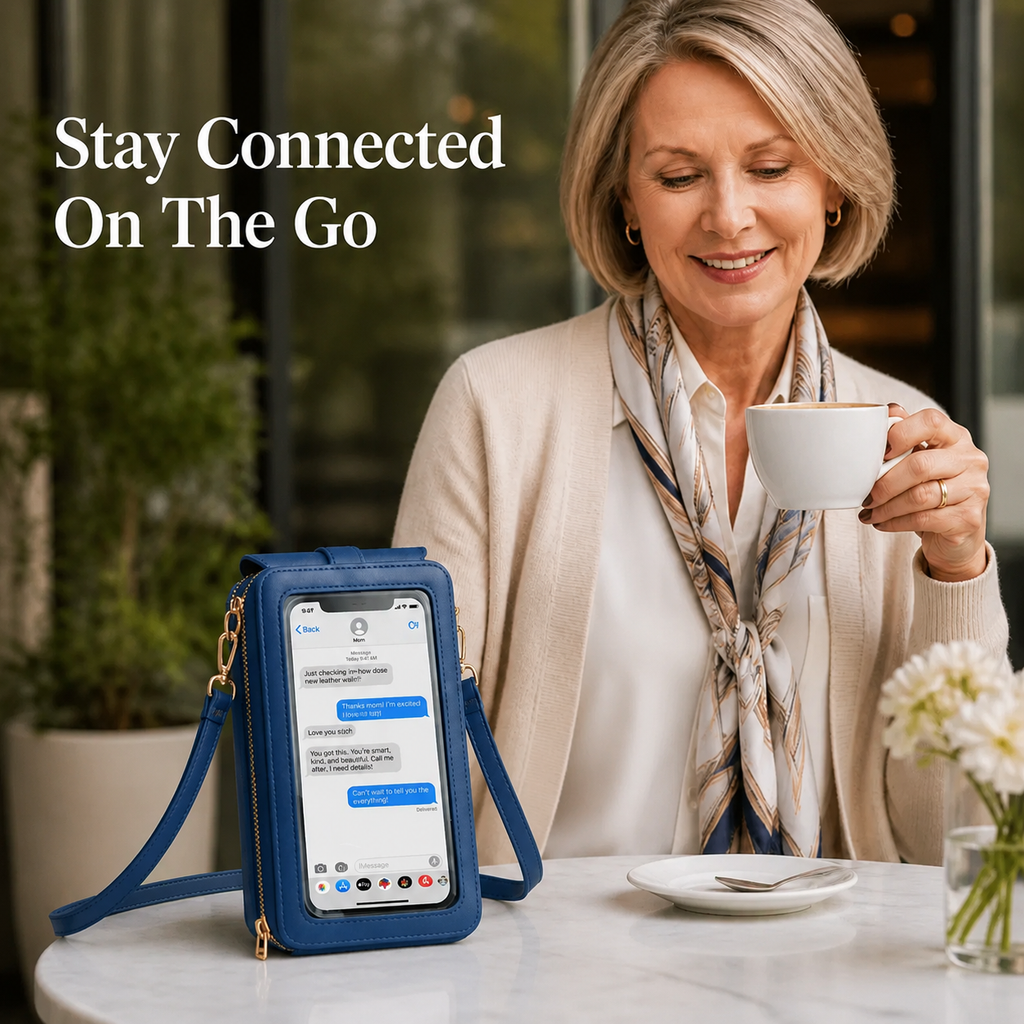 TouchPouch™ Touchscreen Crossbody Phone Wallet — Hands-Free Style