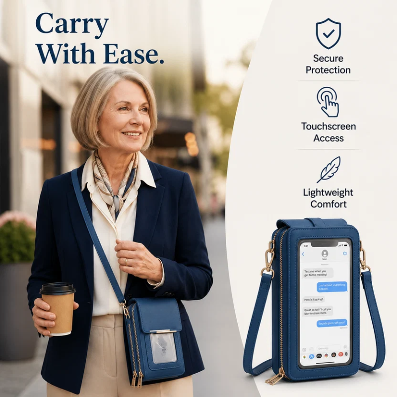 TouchPouch™ Touchscreen Crossbody Phone Wallet — Hands-Free Style