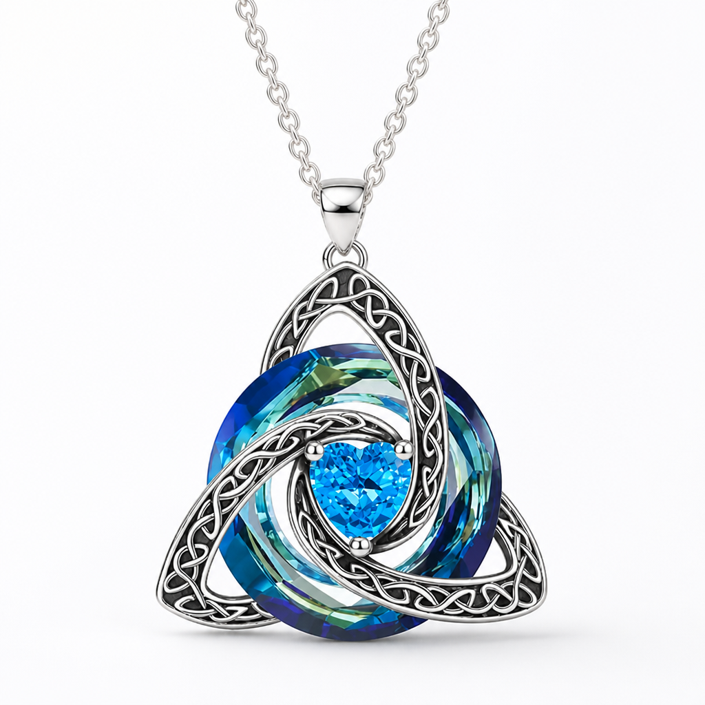 TrinityGlow™ — Celtic Knot Crystal Pendant