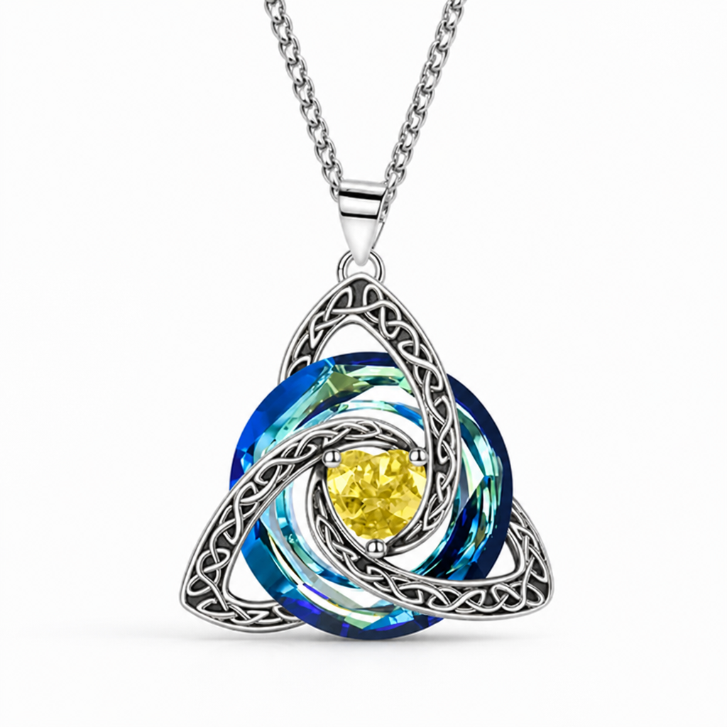 TrinityGlow™ — Celtic Knot Crystal Pendant