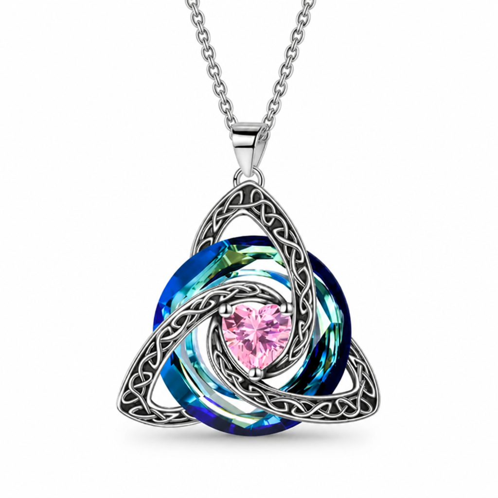 TrinityGlow™ — Celtic Knot Crystal Pendant