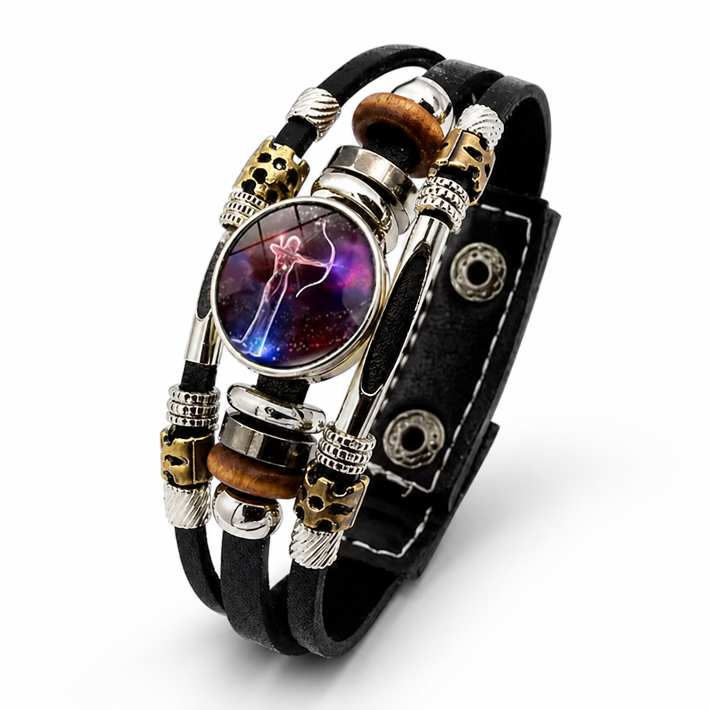 CosmoForge™ — Vintage Cosmic Leather Bracelet Watch