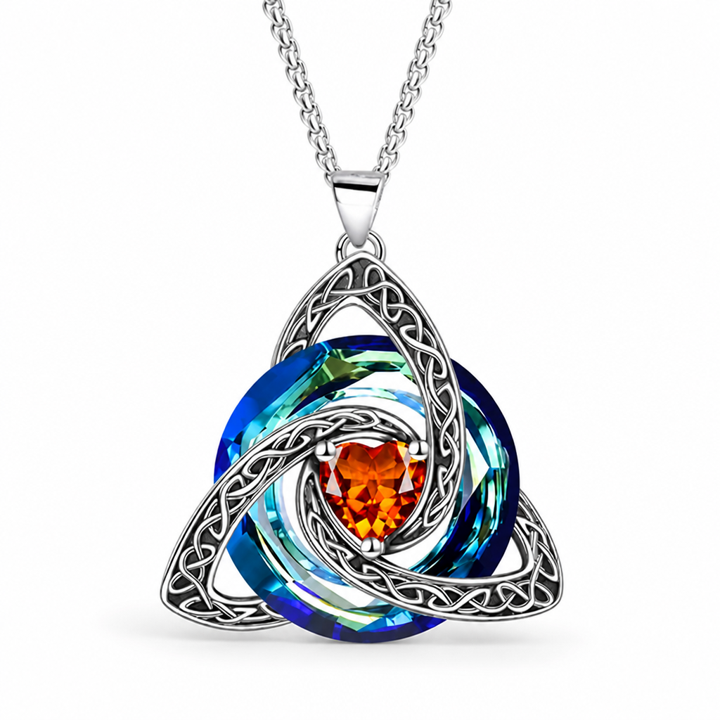 TrinityGlow™ — Celtic Knot Crystal Pendant