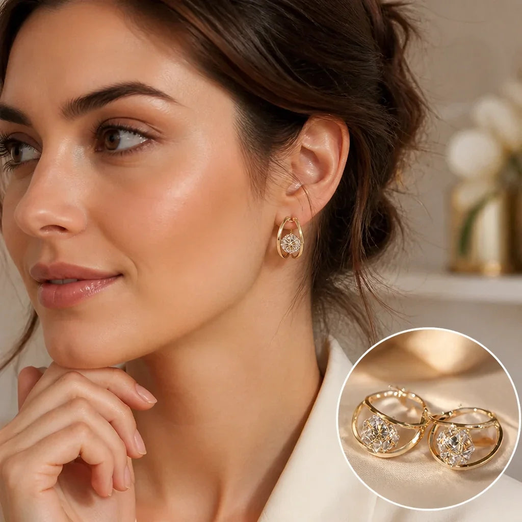 BellaGlow™ — Elegant Sparkle Hoop Earrings